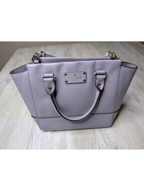 Kate Spade New York Pebbled Leather Satchel Handbag in Light Purple